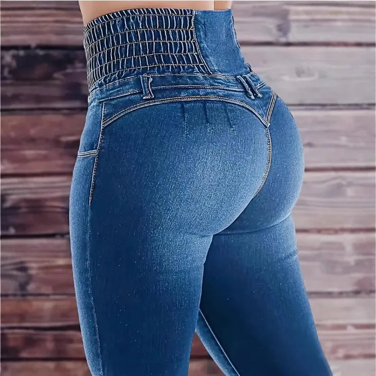 Women's jeans high waist stretch comfortable flared pants Denim pants
