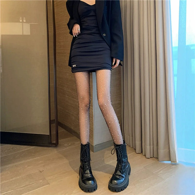 Rhinestone Fishnet Tights