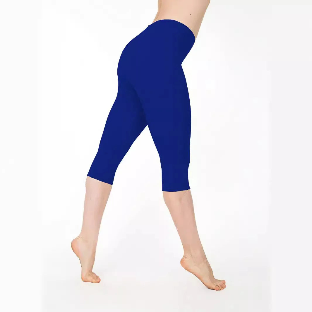 High Waist Push Up Fitness Leggings Crop Wide Waistband Cycling Short Leggings Workout Jogging For Women Training Leggings