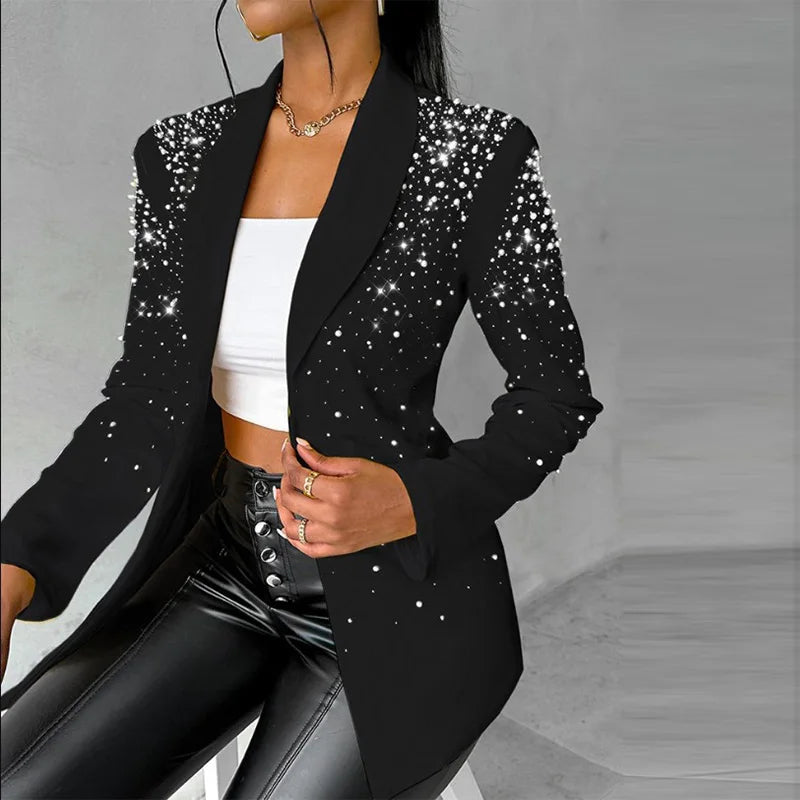 Fashion Blazers For Women Streetwear Autumn Spring Casual Long Sleeve Jacket Turndown Collar Slim Coats Suit Female's Wear