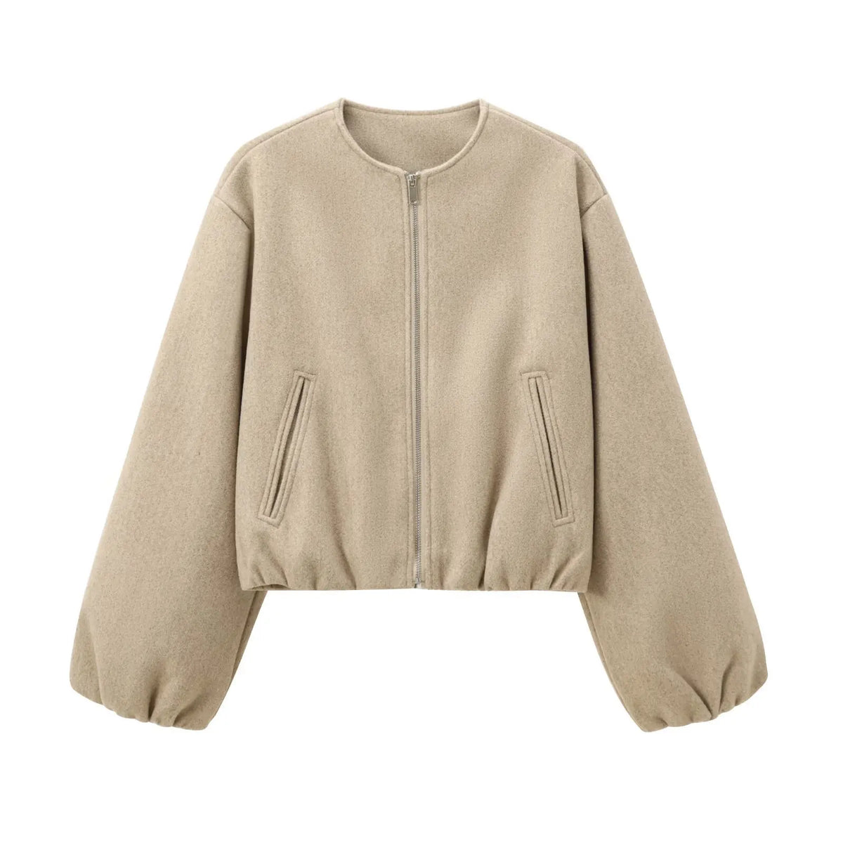 Spring New Women's Multicolor Soft Long Sleeve Simple All-match Round Neck Pilot Jacket Coat Casual Commuter