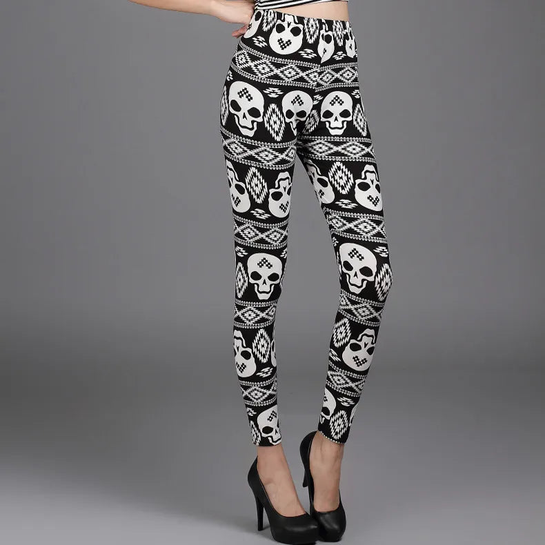 Hot New Spring Legging National Ethnic Style Retro Graffiti Paintings Printing Flowers Trousers Printed High Elasticity Leggings