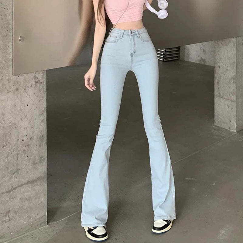 New Flared Pants Women's Stretch Boot Cut Jeans Fashion Slim Fit Hip-Lifting Denim Casual Women's Trousers