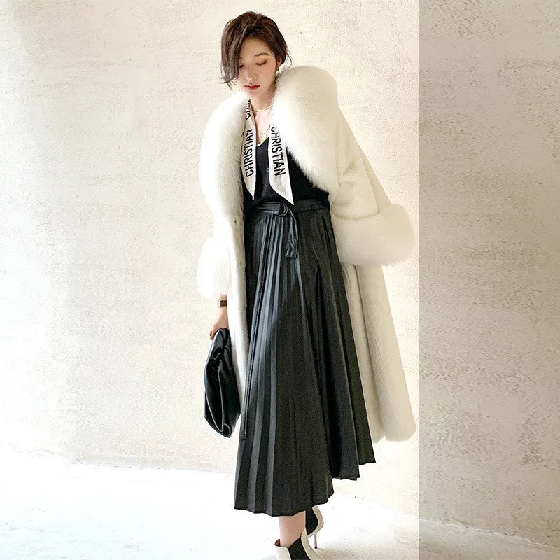 Faux Fur Coat Long Overcoat Autumn Winter Coats and Jackets Women's Loose Korean Fur Jacket Chaquetas Para Mujer
