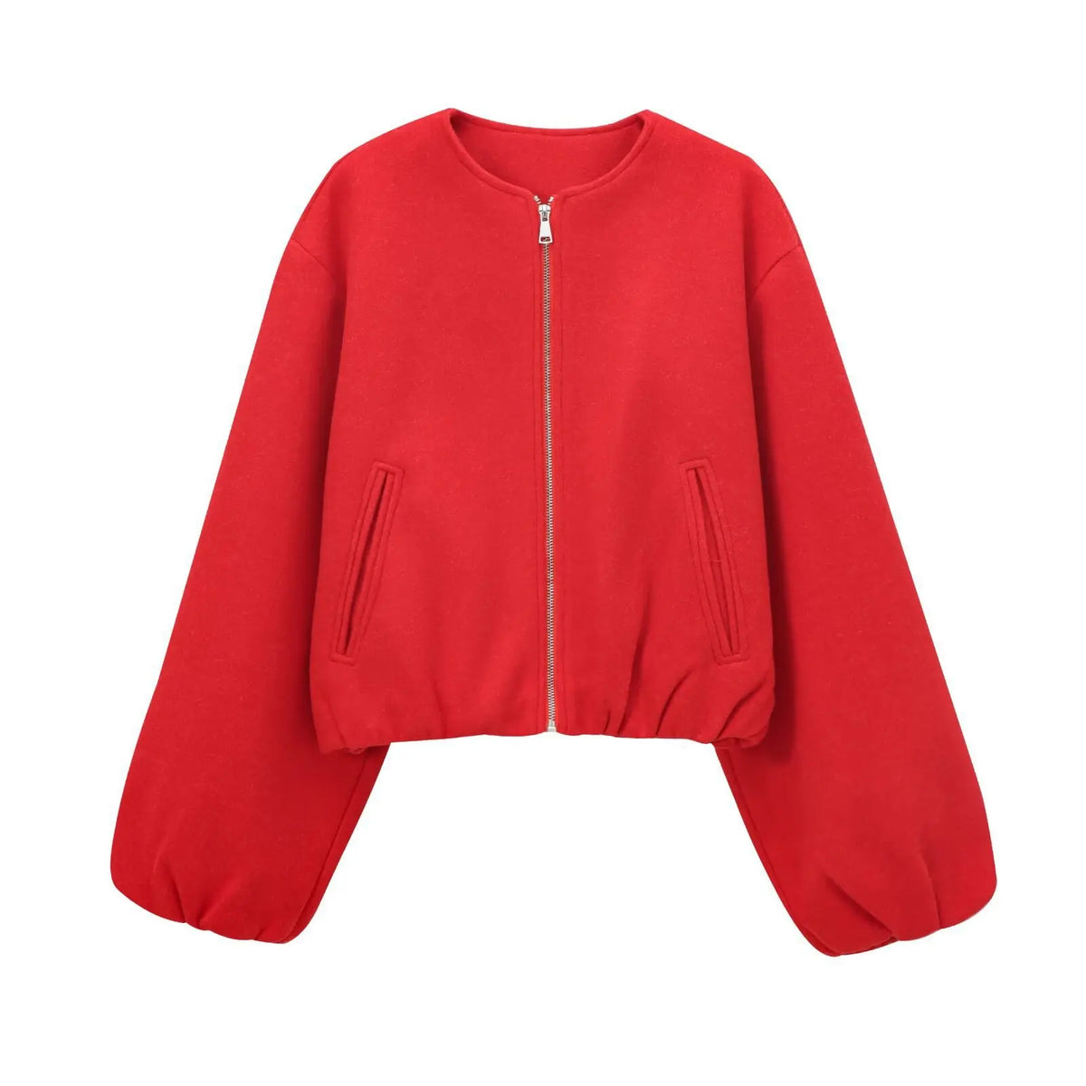 Spring New Women's Multicolor Soft Long Sleeve Simple All-match Round Neck Pilot Jacket Coat Casual Commuter