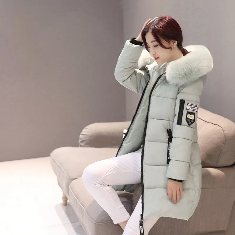 New Women Cotton Coat Autumn Winter Jacket Coat    Padded Hooded Keep Warm Down Cotton Overcoat Parkers
