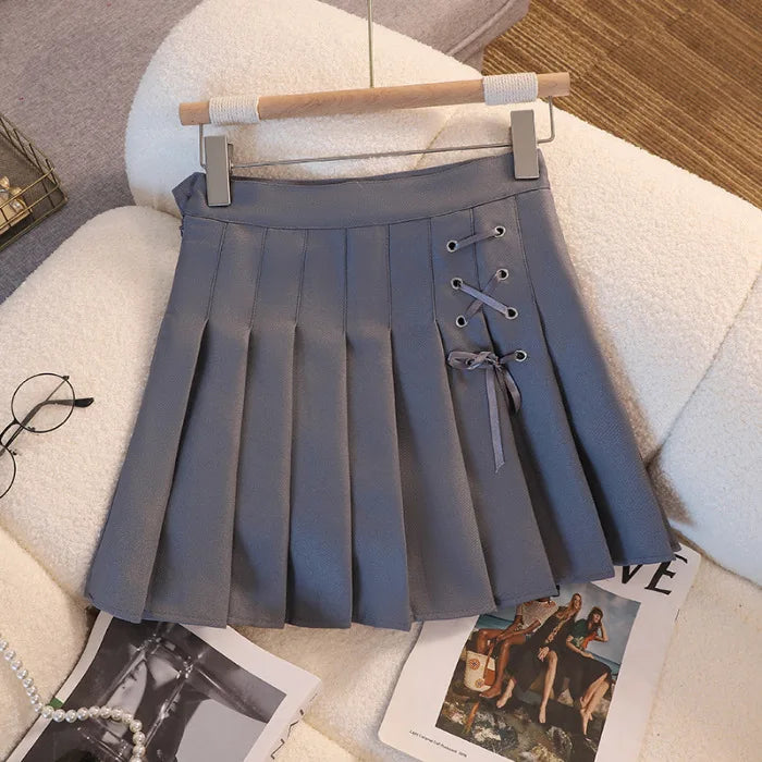 High Waist Pleated Mini Skirt