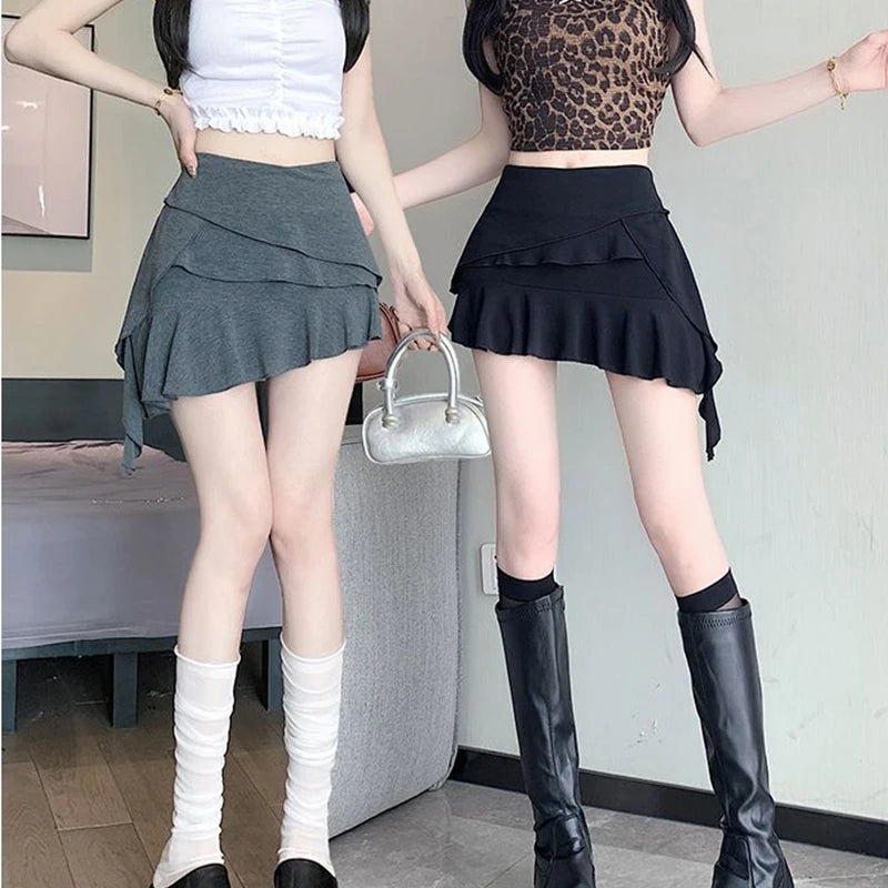 Autumn New Solid Irregular Women All-match High Street Fashionable Personalized Tight Sexy Hot Cool Tassel Pencil Skirt