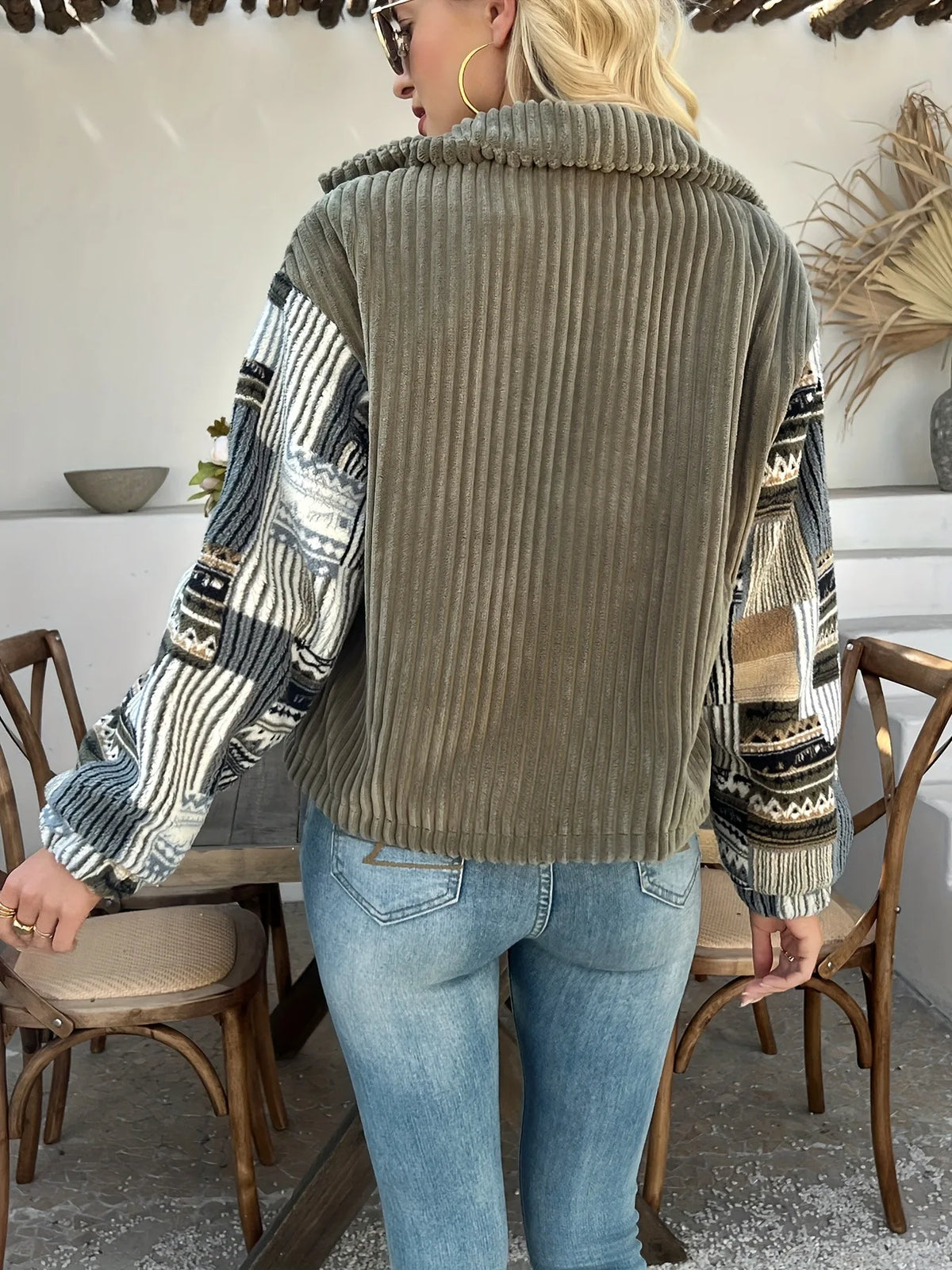 new women's suede texture effect Loose version of fashion lapel shoulder bomber jacket