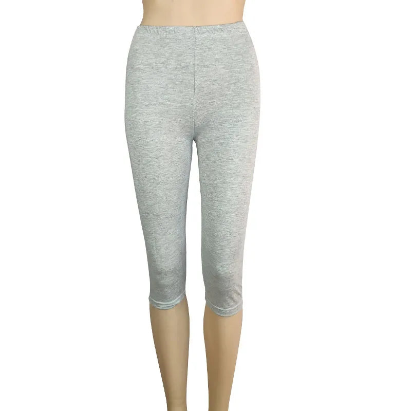 High Waist Push Up Fitness Leggings Crop Wide Waistband Cycling Short Leggings Workout Jogging For Women Training Leggings