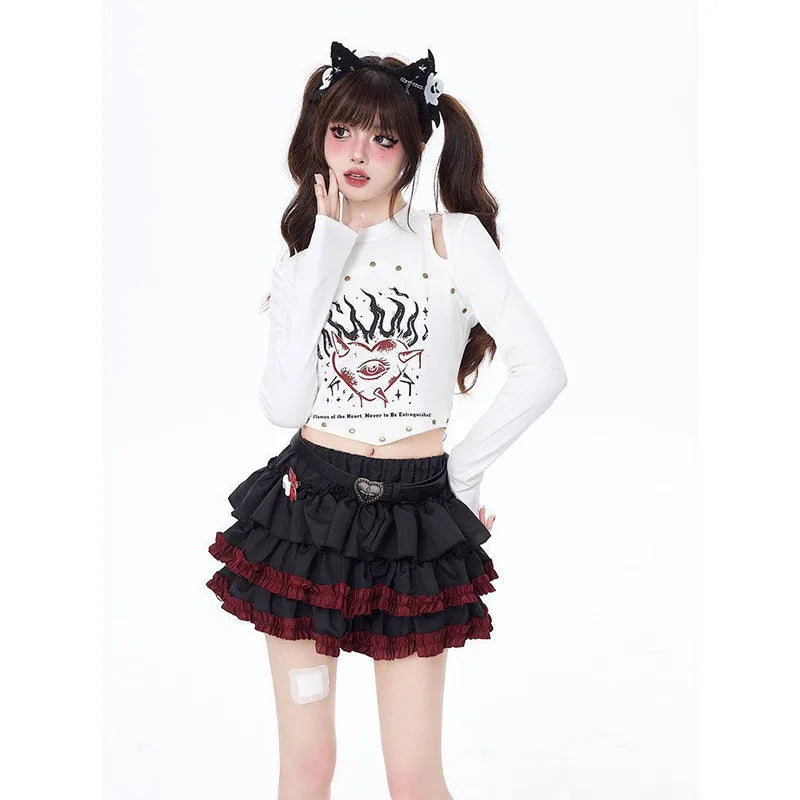 Y2k Mini Skirts Summer Women Black Gothic A-Line Pleated Skirt Harajuku Vintage 90s Aesthetic Kawaii Skirt 2000s Clothes