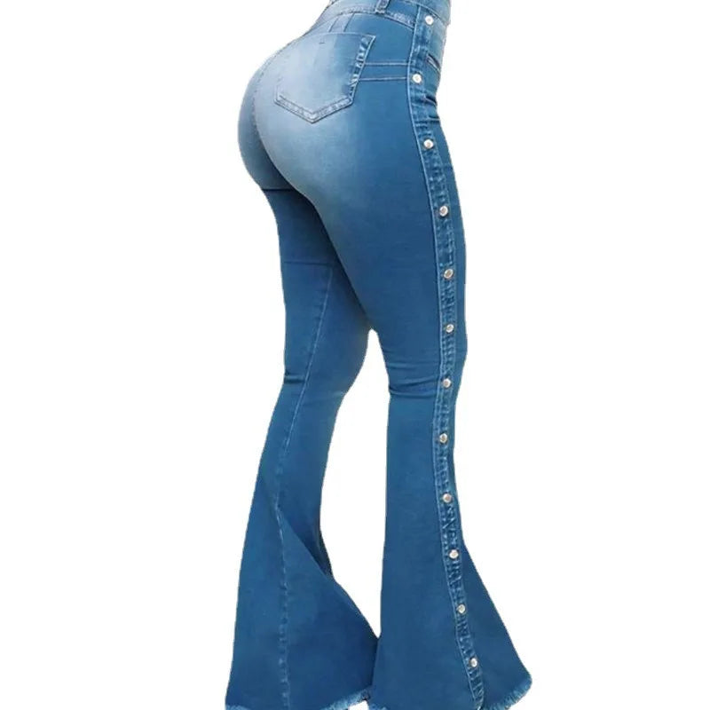 Women's Clothing New Jeans European American new popular high waisted elastic floor speaker jeans women long pants Jeans