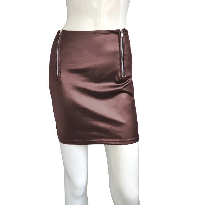 Black Skirt High Waist Women Mini Skirt Sexy Micro Tight Pencil Faux Leather Skirt Zipper Bodycon  Hip Sexy Jupe mujer