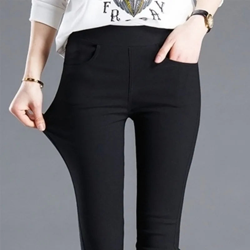 Pencil Pant Fashion Solid Color Female Pant Fashion Autumn Winter Thick Skinny Pencil Pants for Outdoor