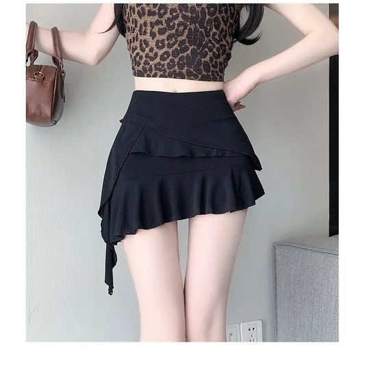 Autumn New Solid Irregular Women All-match High Street Fashionable Personalized Tight Sexy Hot Cool Tassel Pencil Skirt
