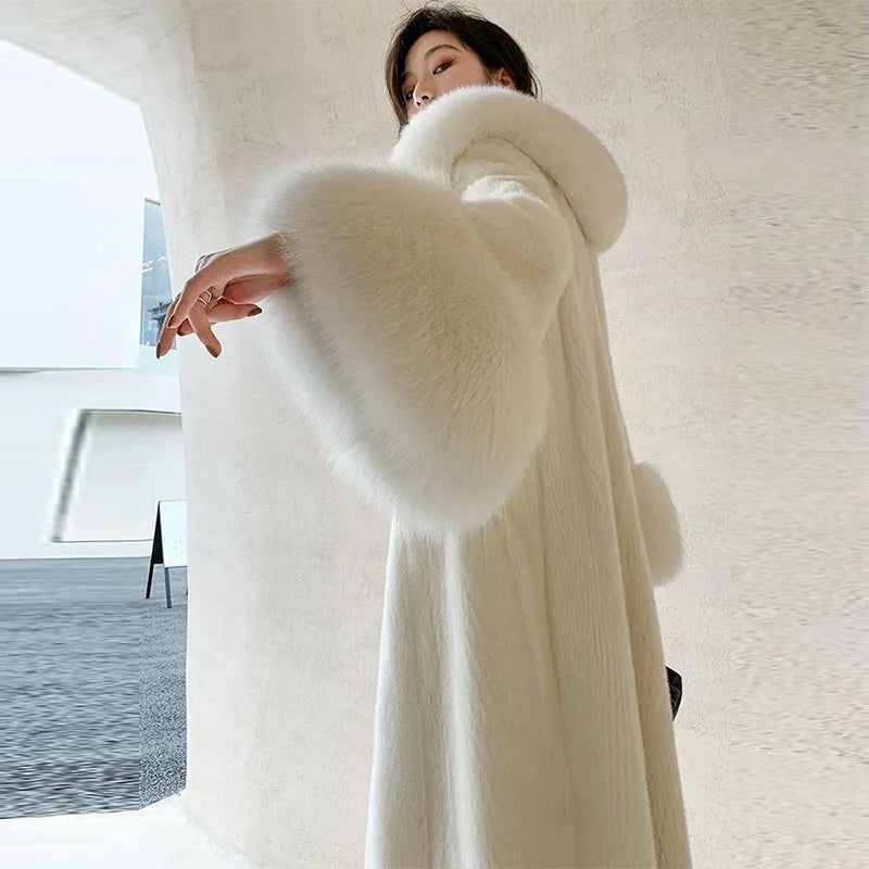 Faux Fur Coat Long Overcoat Autumn Winter Coats and Jackets Women's Loose Korean Fur Jacket Chaquetas Para Mujer