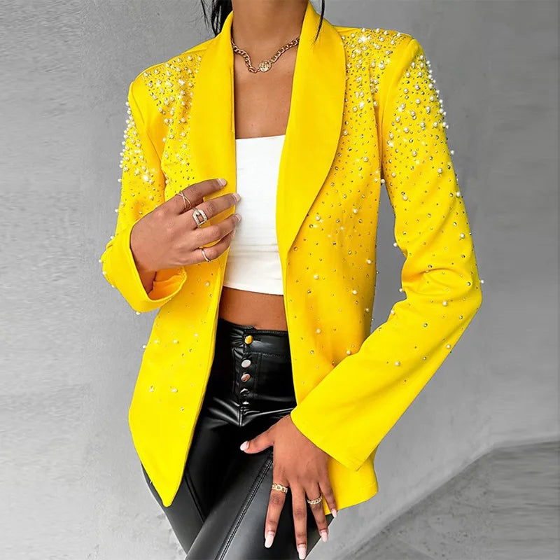 Fashion Blazers For Women Streetwear Autumn Spring Casual Long Sleeve Jacket Turndown Collar Slim Coats Suit Female's Wear