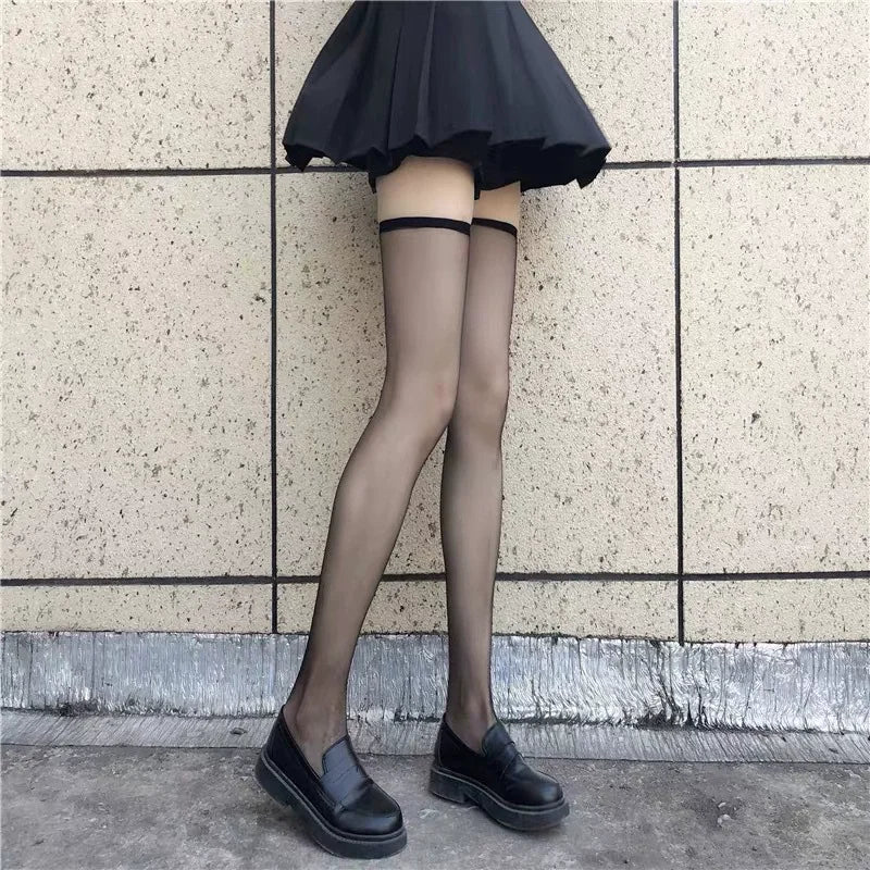 Lace Trim Thigh High Stockings