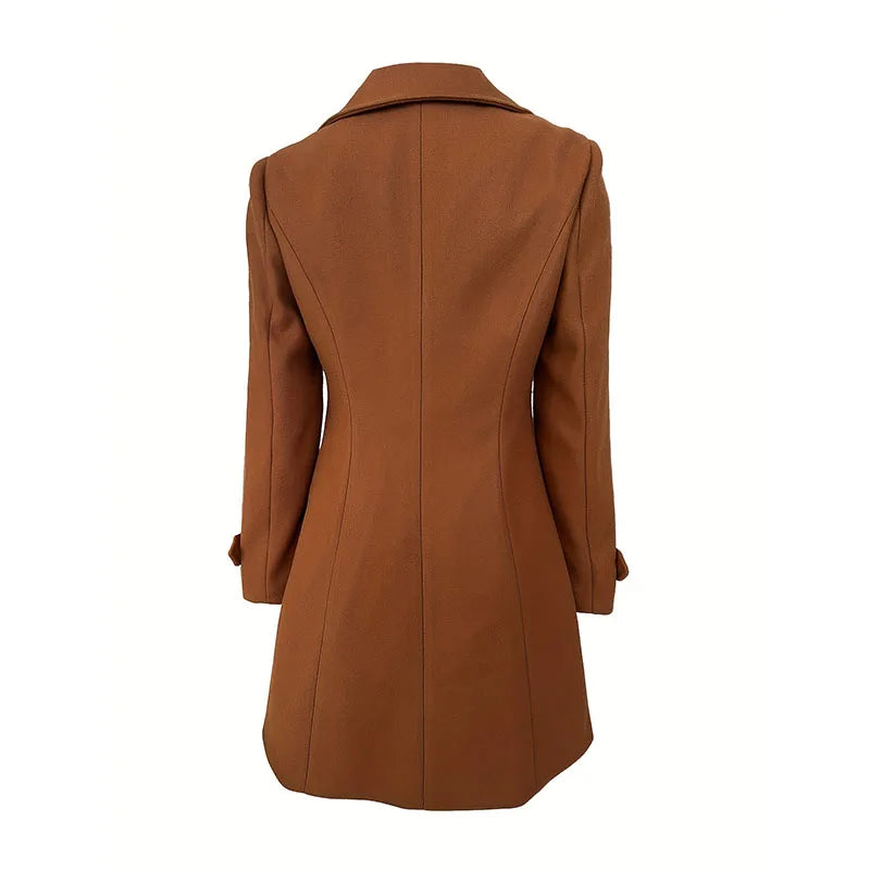 Autumn Winter New Woolen Coat Suit Collar Temperament Loose Thick Coat Fashion Commuting Versatile Women's Clothing