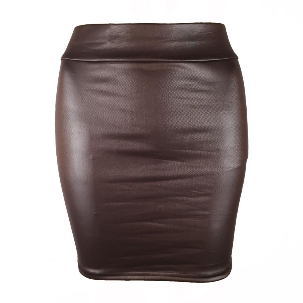 BEAUTY CLOSET COLLECTION  -  Leather Matte Slim Mini Sexy Fashion Skirts Hot Short High Waist