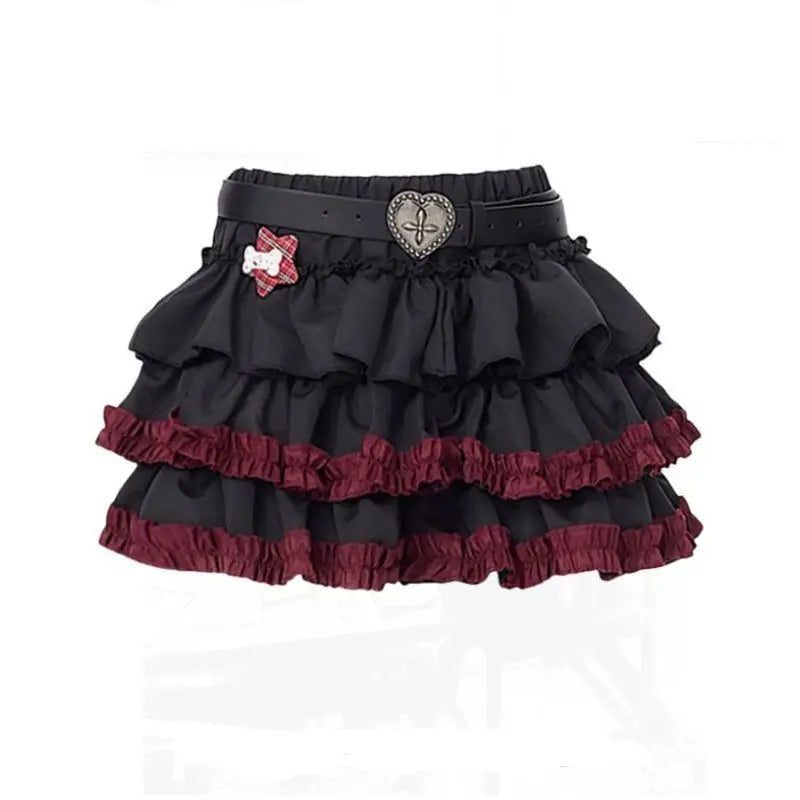 Y2k Mini Skirts Summer Women Black Gothic A-Line Pleated Skirt Harajuku Vintage 90s Aesthetic Kawaii Skirt 2000s Clothes