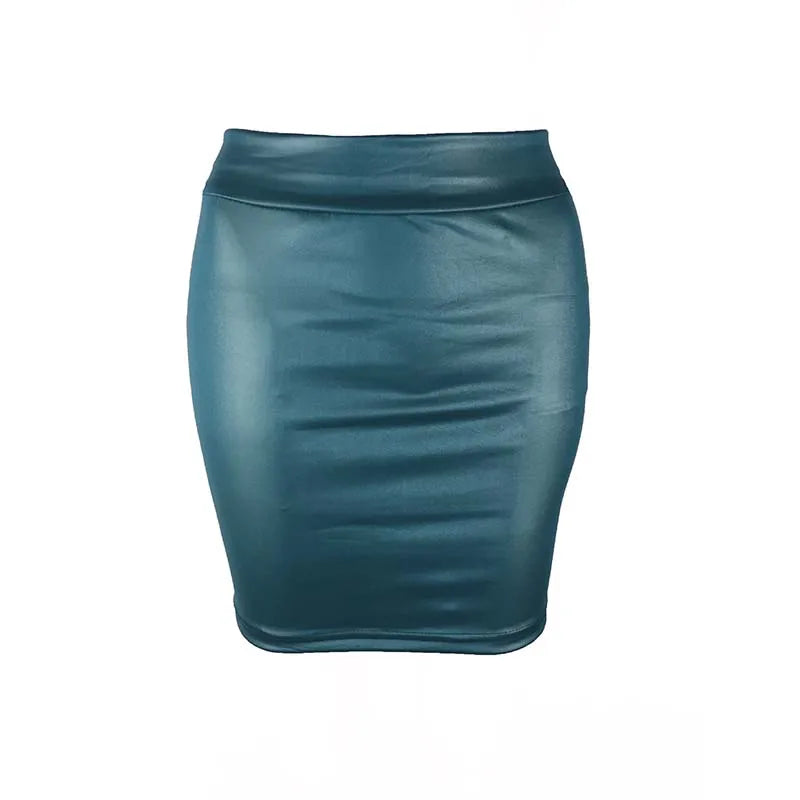 BEAUTY CLOSET COLLECTION  -  Black Slim Imitation Leather Sexy Skirt