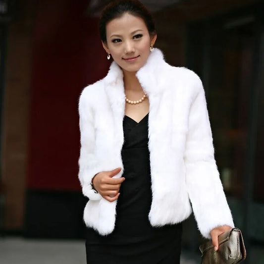 Black White Faux Fur Coat Women Autumn Winter High Quality Short Imitation Fur Jacket Female New Plush Outerwear
