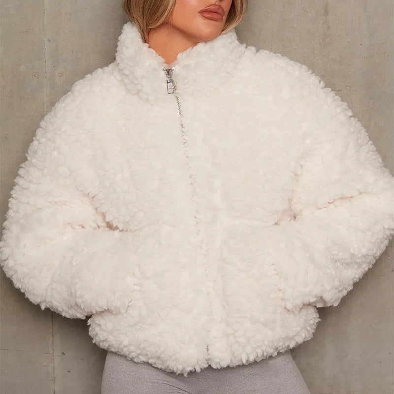 Autumn Winter Women Fur Coat Women Clothing New Warm Thicken Coat Plush Cardigan Short Jacket Lamb Wool Coat Women Outwear