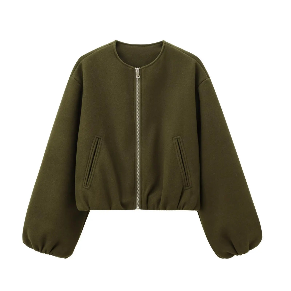 Spring New Women's Multicolor Soft Long Sleeve Simple All-match Round Neck Pilot Jacket Coat Casual Commuter