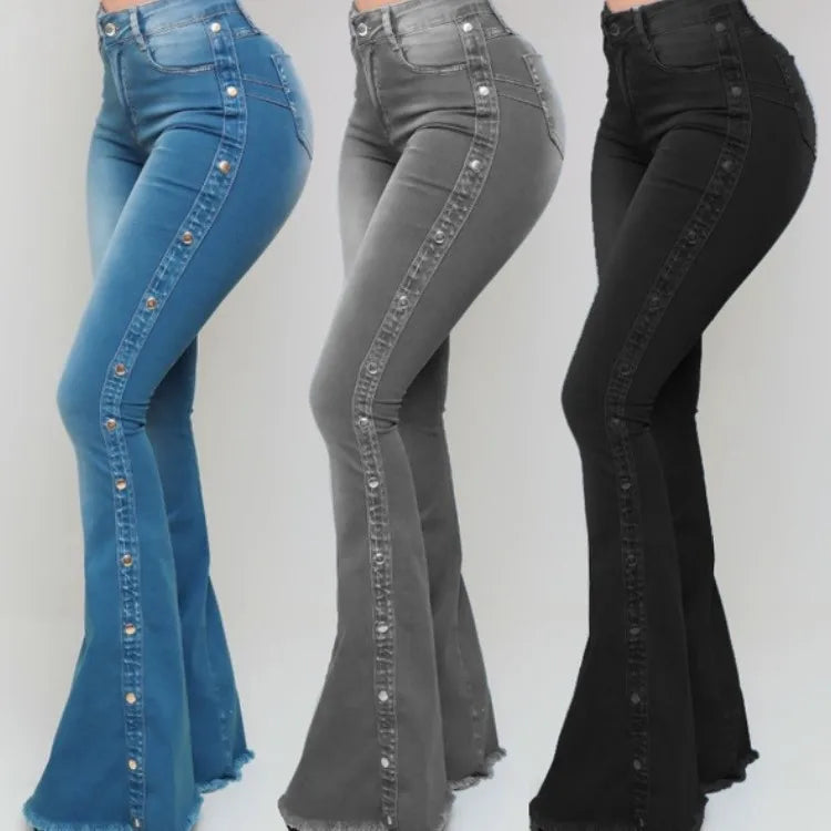 Women's Clothing New Jeans European American new popular high waisted elastic floor speaker jeans women long pants Jeans