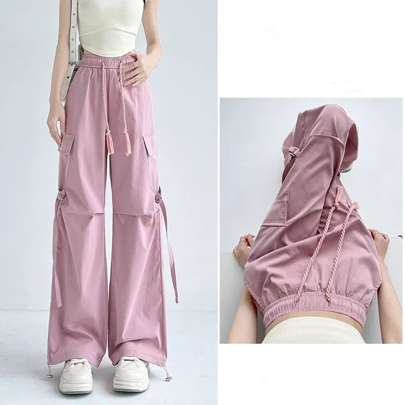 Cargo Pants for Women Clothing Original Classic One Size G Comfortable Stretch Xxl New in Casual Outfits 90s Pink Woman Trousers