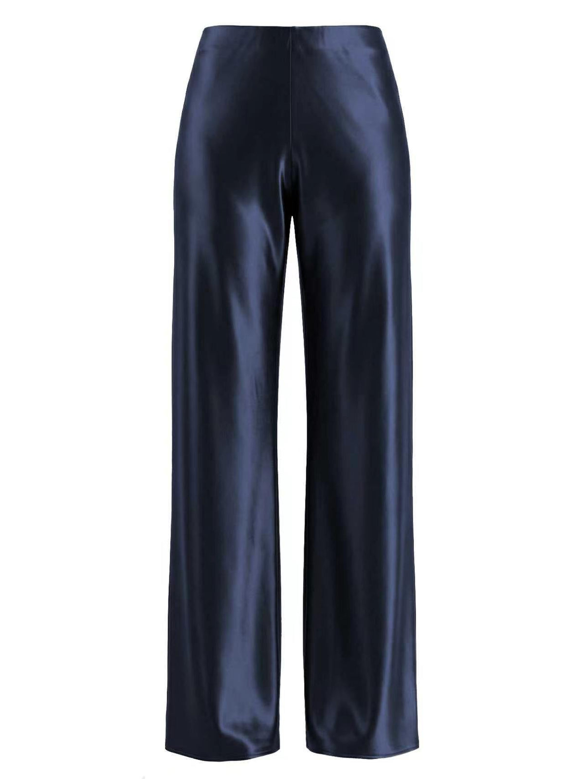 High-Waist Satin-Look Wide-Leg Pants