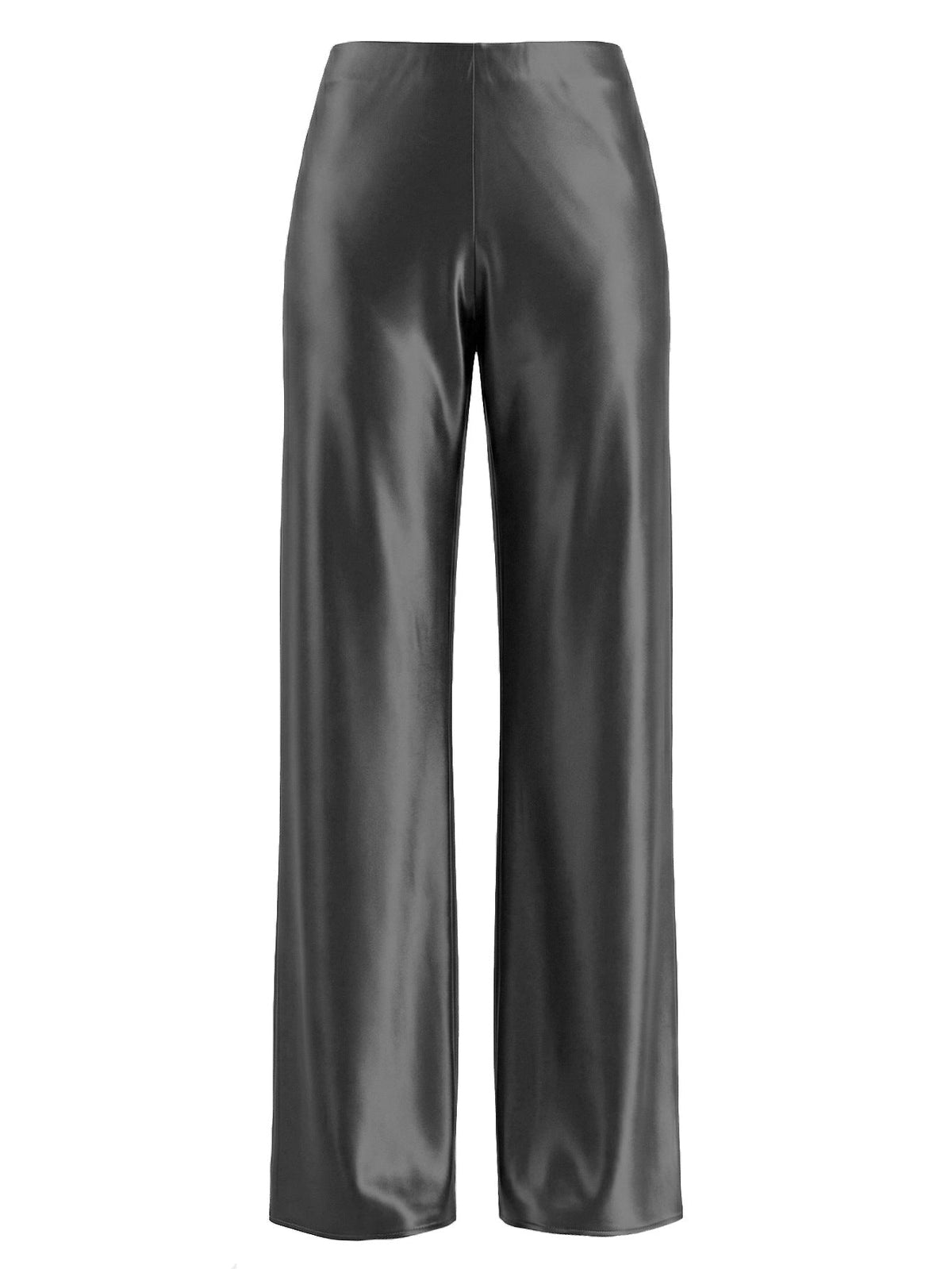 High-Waist Satin-Look Wide-Leg Pants
