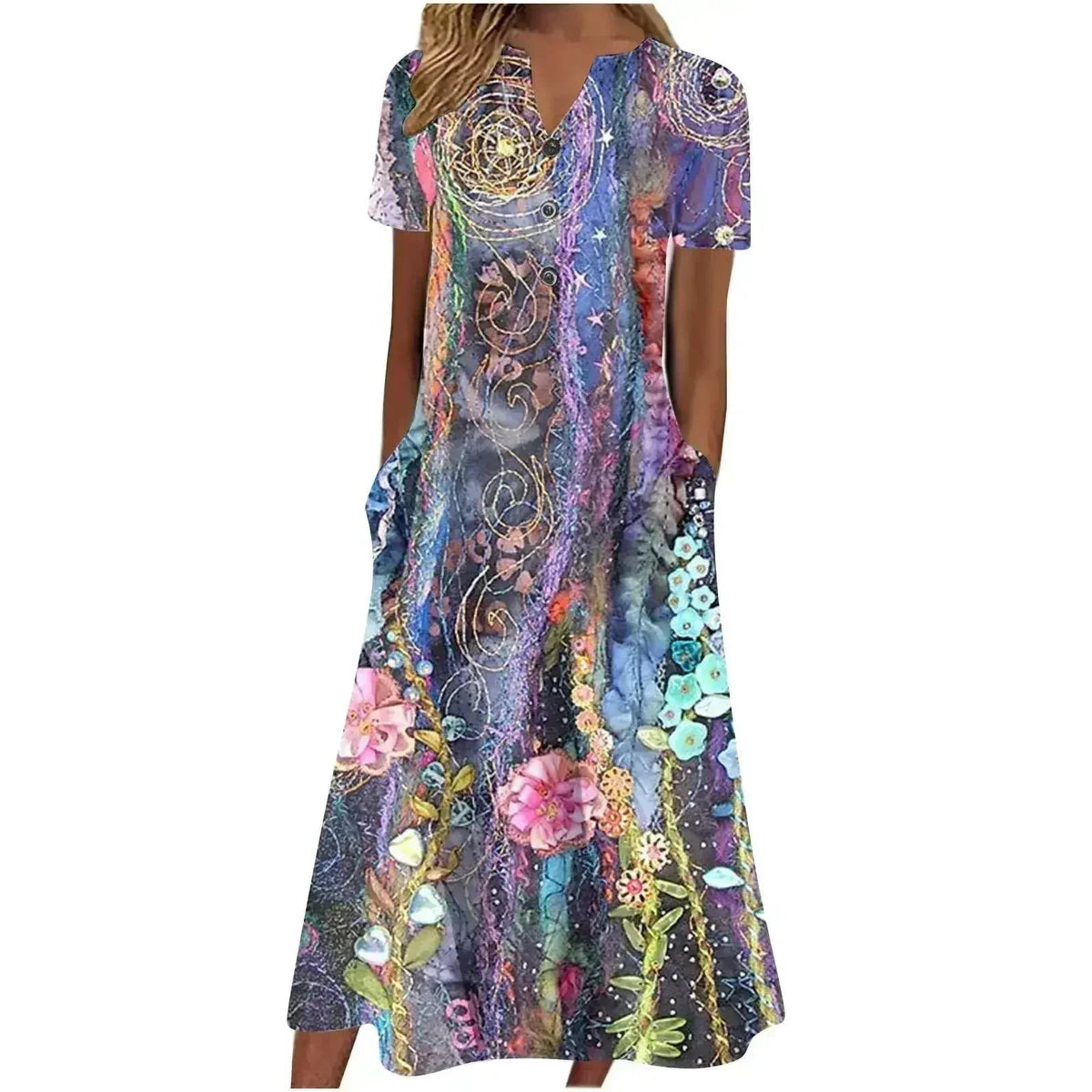Women's Midi Dress with Pockets