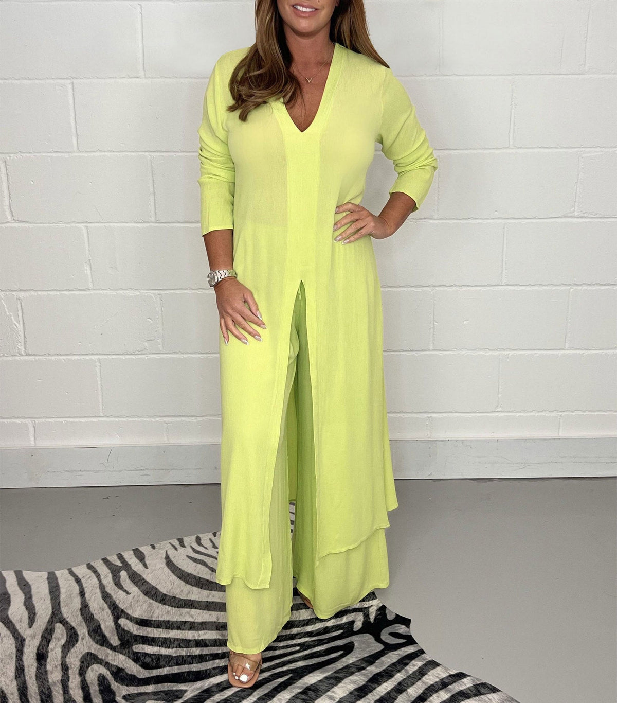 Long Top & Pants Two-Piece Set