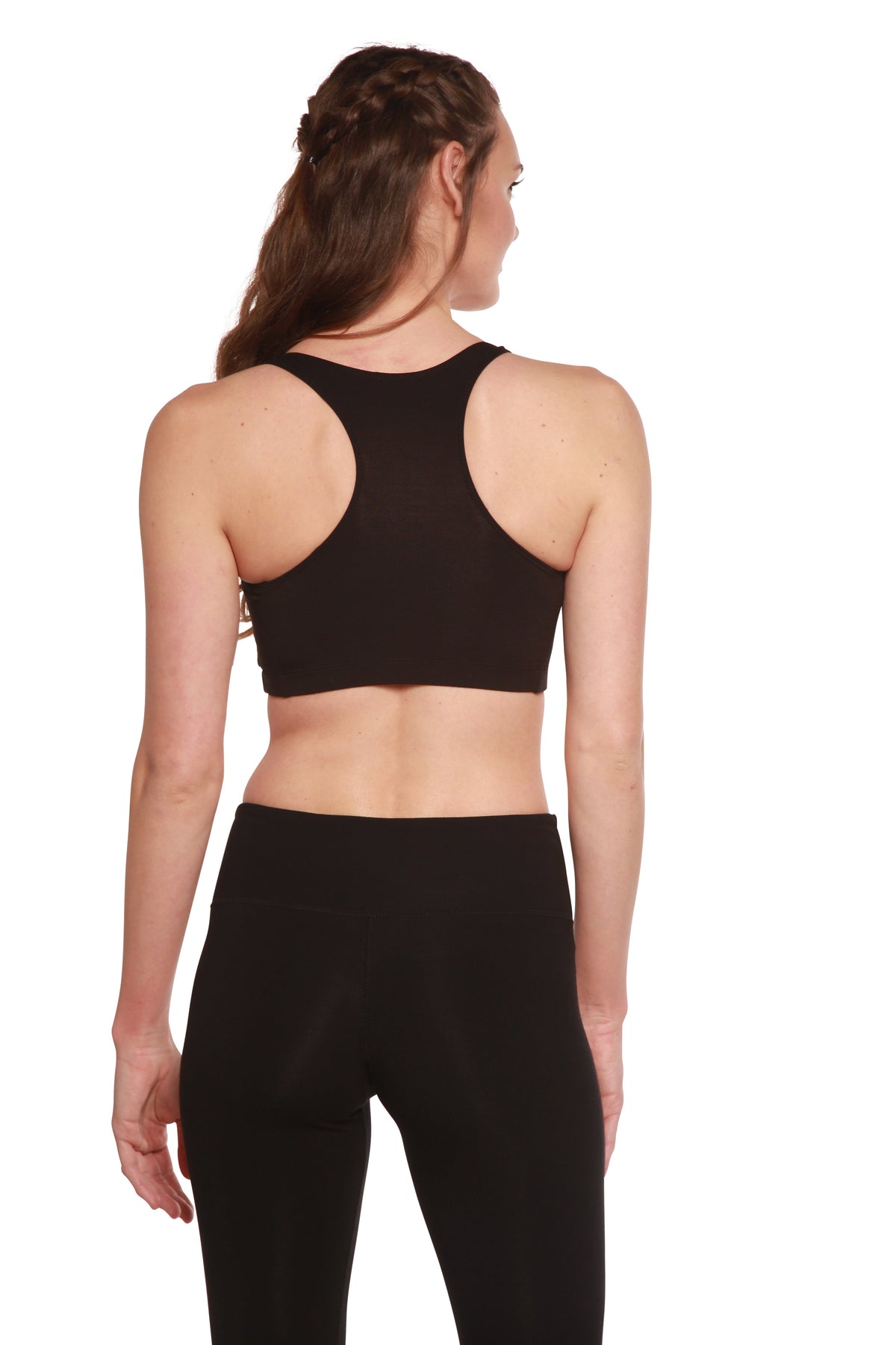 Bamboo Blend Padded Sports Bra — Black