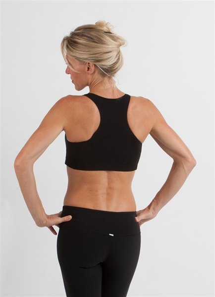Bamboo Blend Padded Sports Bra — Black