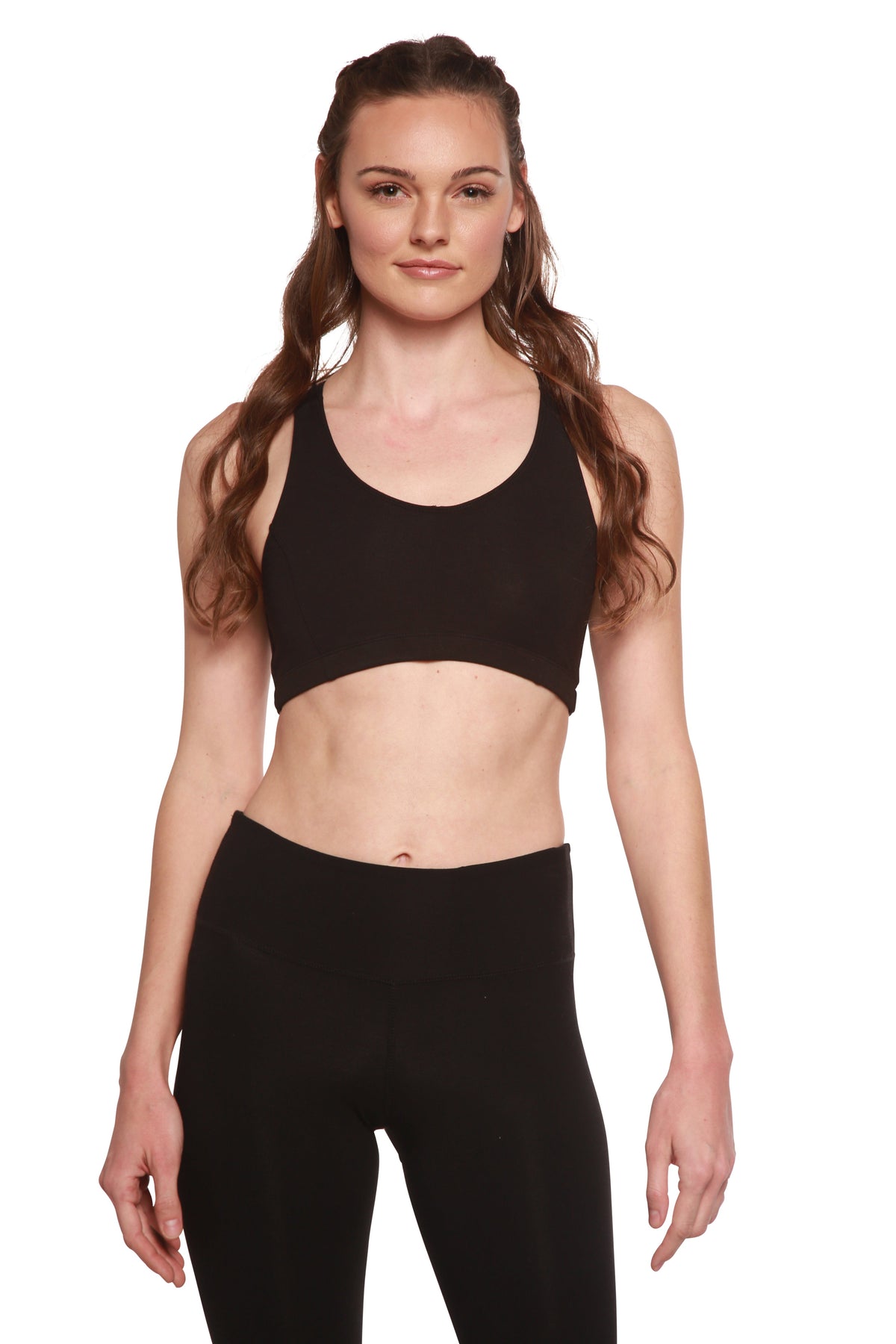 Bamboo Blend Padded Sports Bra — Black